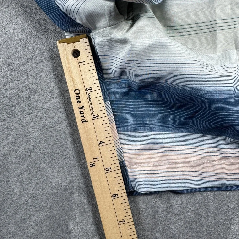Original Penguin Men's Striped Swim Trunks Blue Grey Peach Size 36 Mesh Lined 6